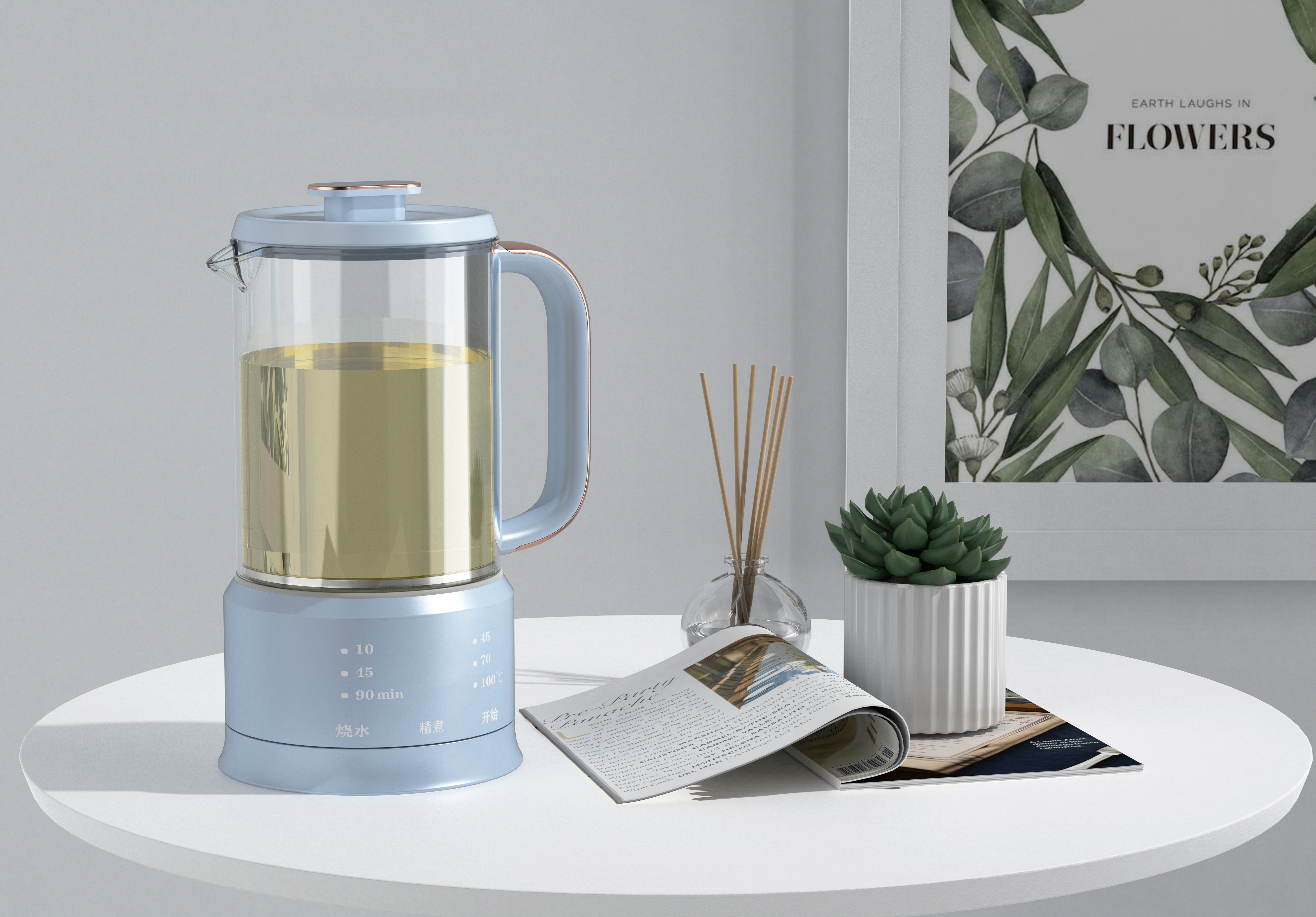 Health pot, glass pot，