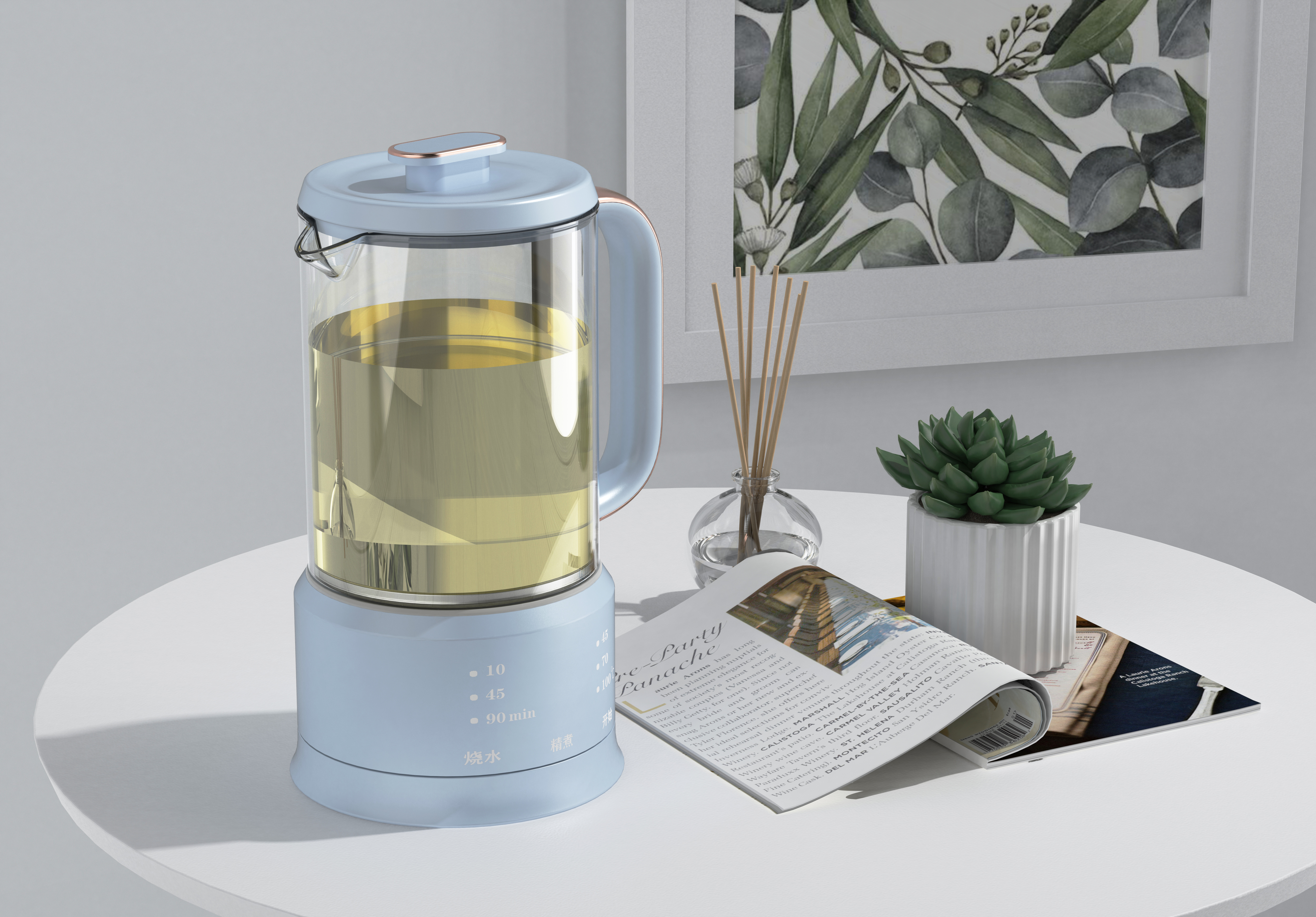 Health pot, glass pot，