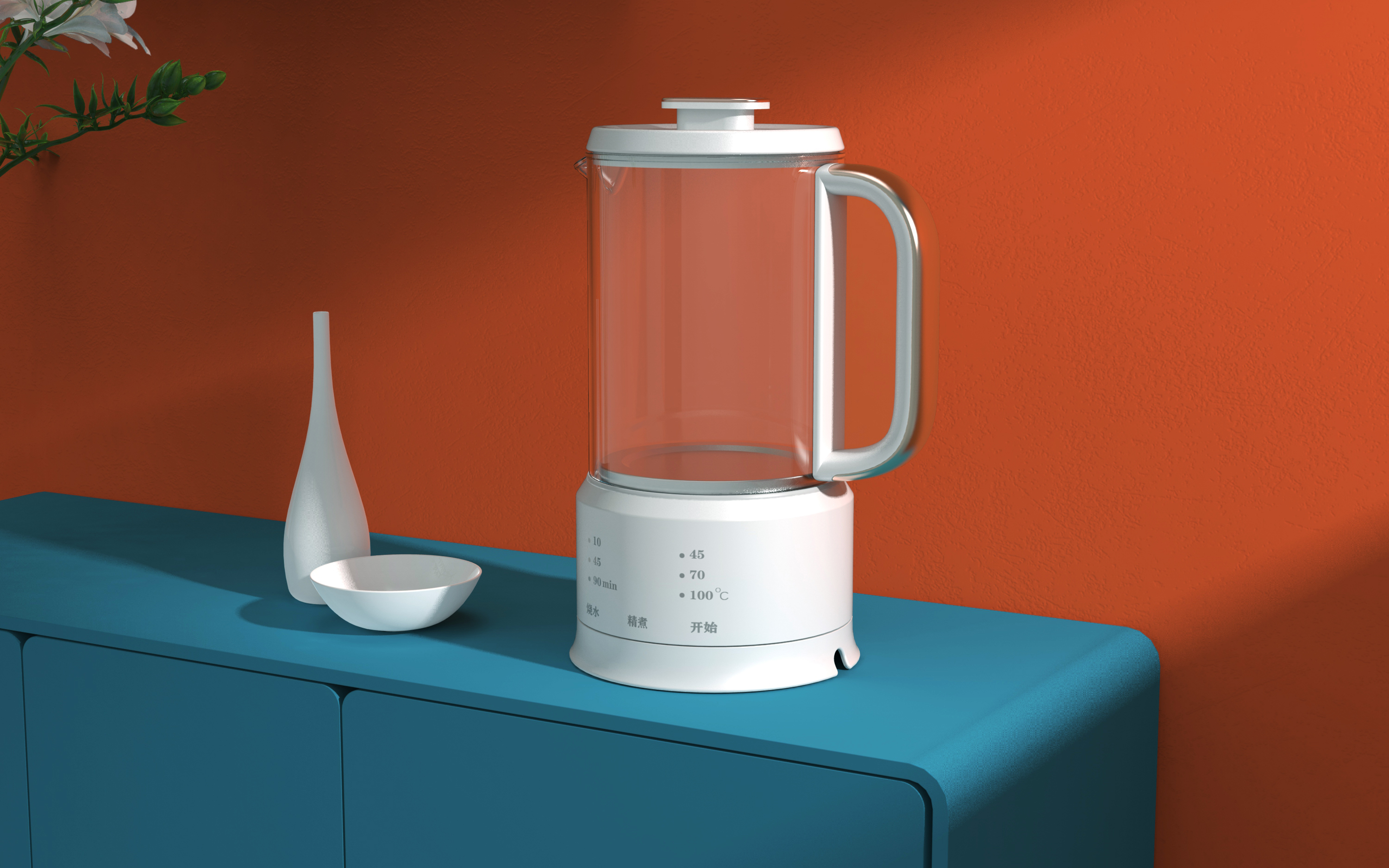 Health pot, glass pot，