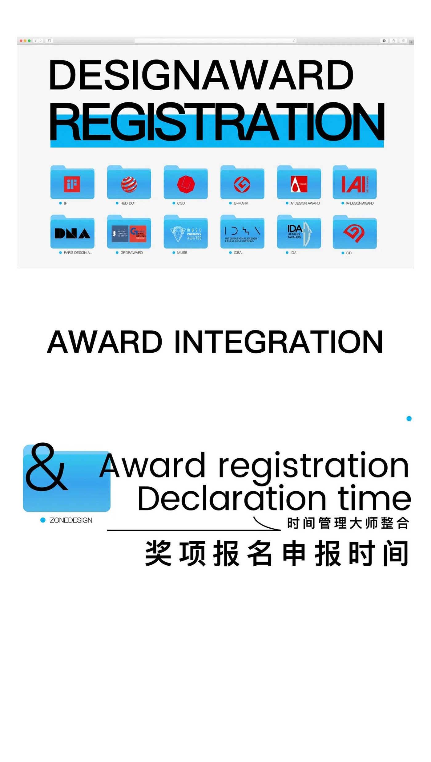 If design award，Red Dot Product Award，Japanese G-mark，American muse award，US IDA，Asia Pacific IAI，Italian A Prize，CGD contemporary good design，