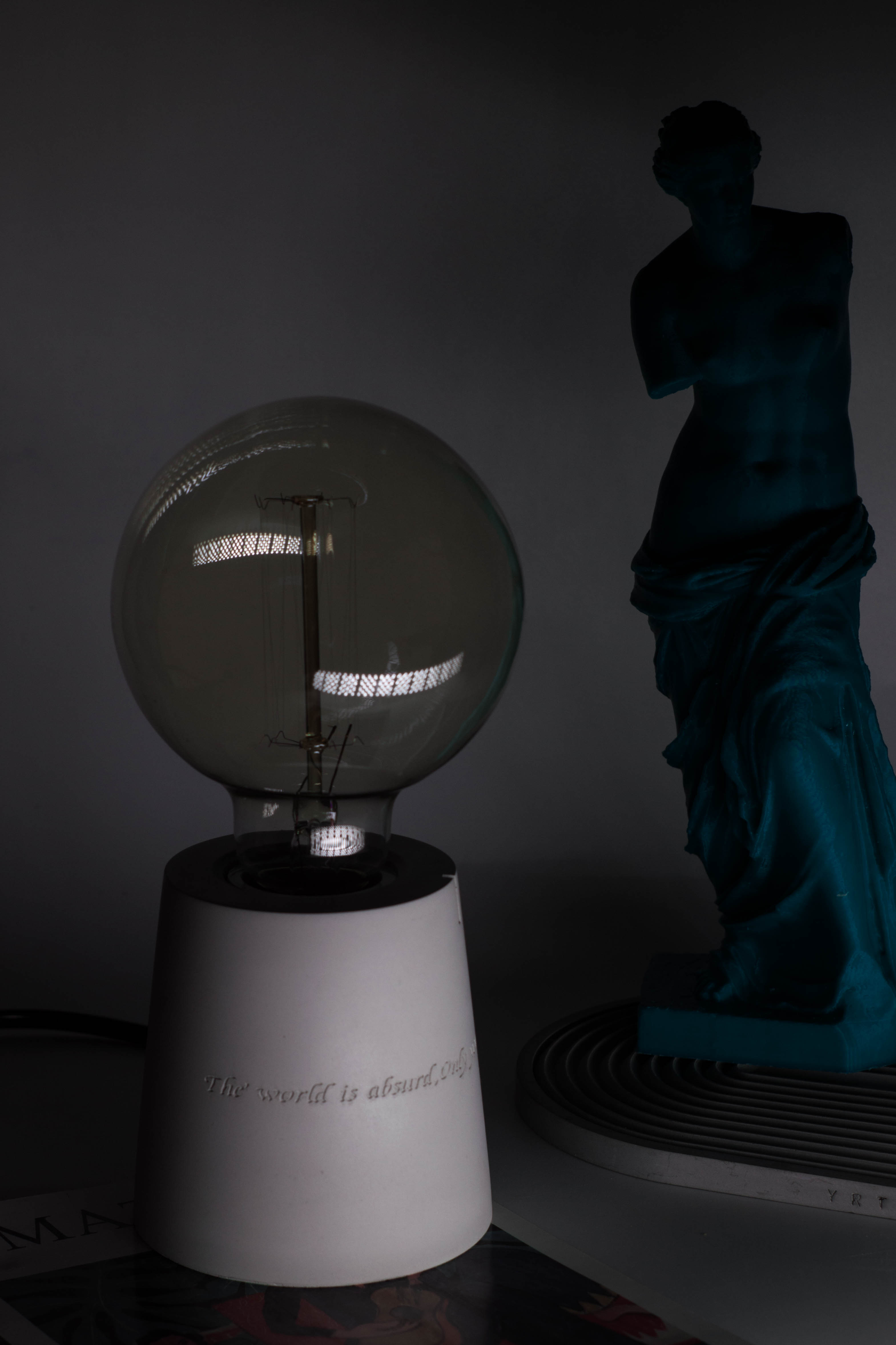 cement，concrete，Desk lamp，original，gift，