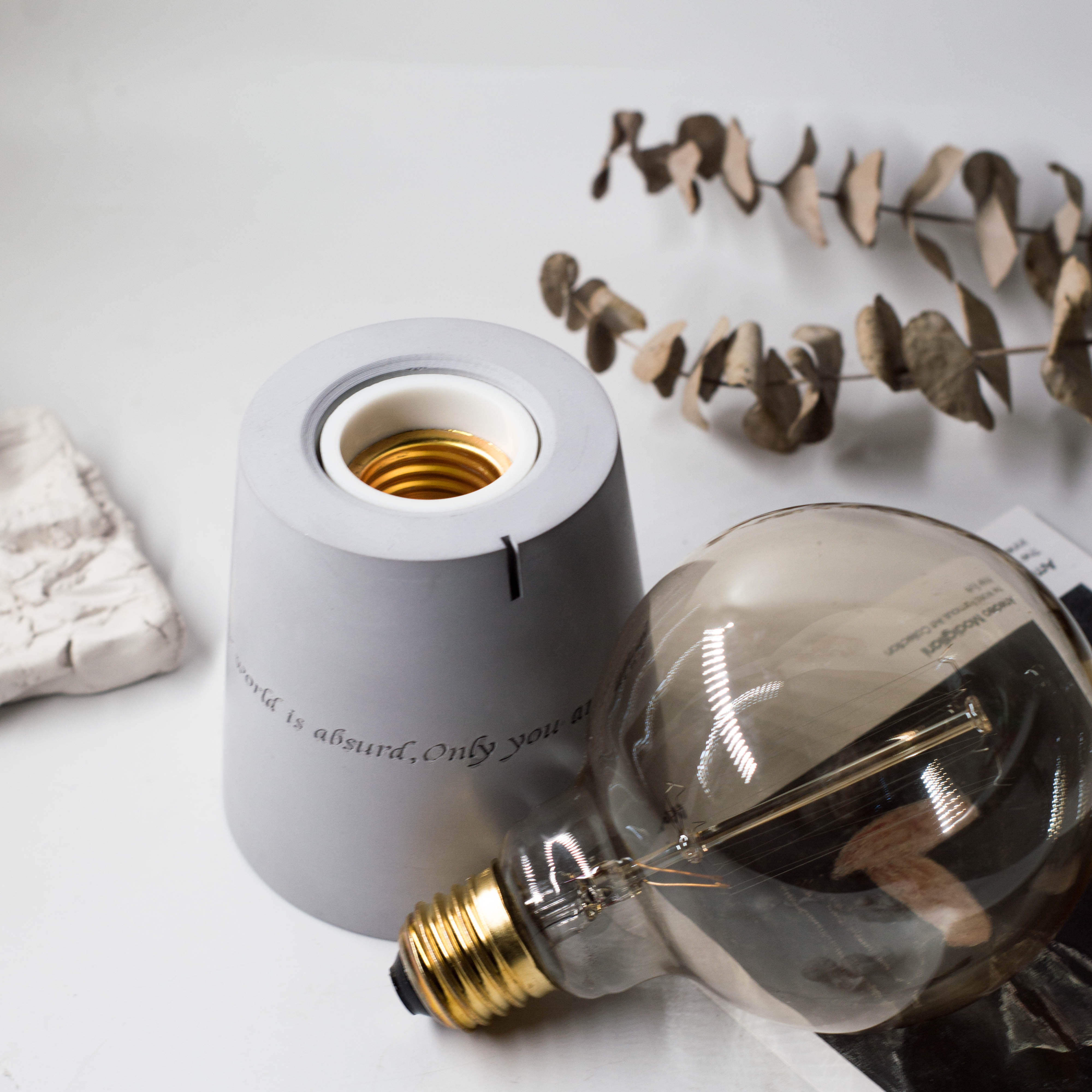 cement，concrete，Desk lamp，original，gift，