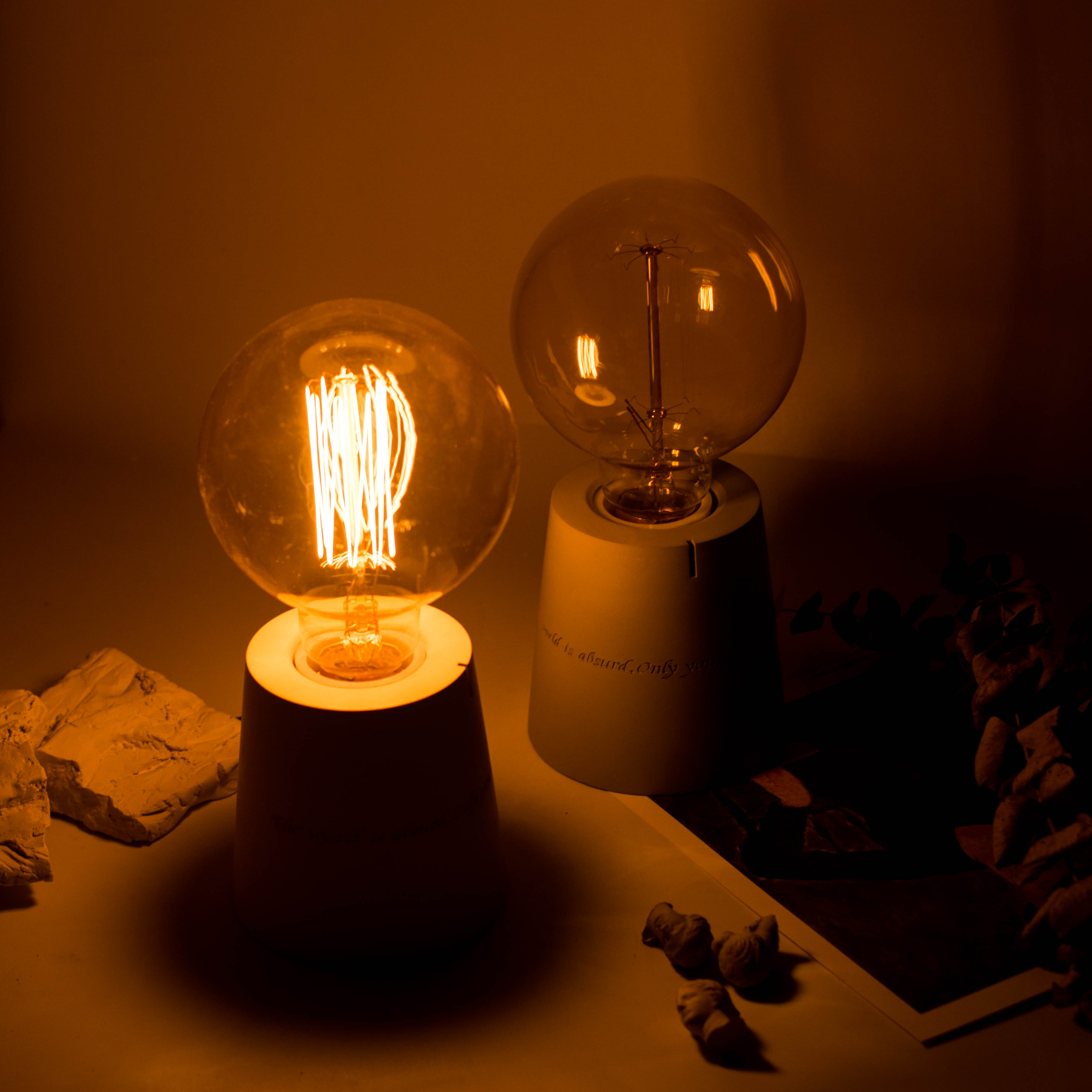 cement，concrete，Desk lamp，original，gift，