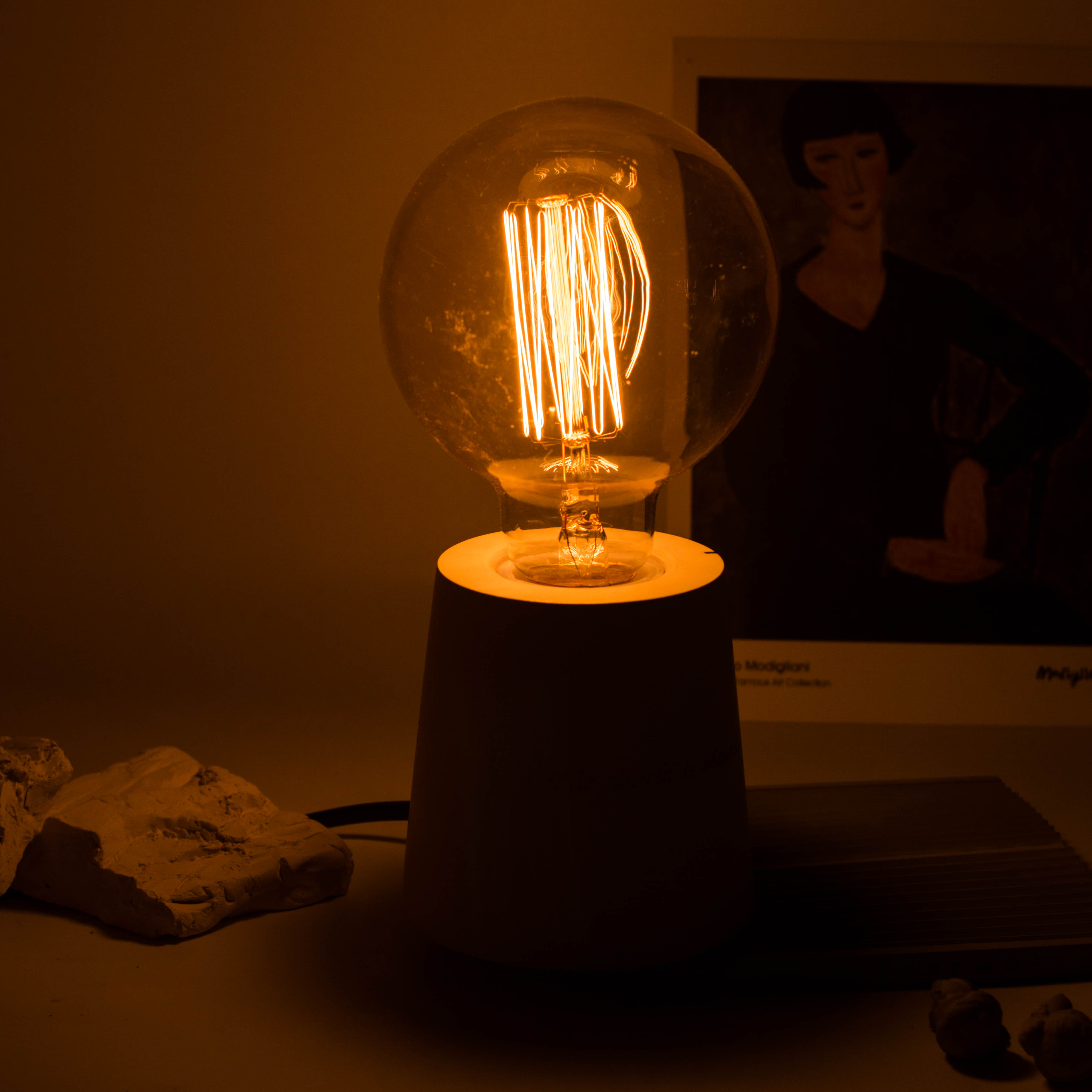 cement，concrete，Desk lamp，original，gift，