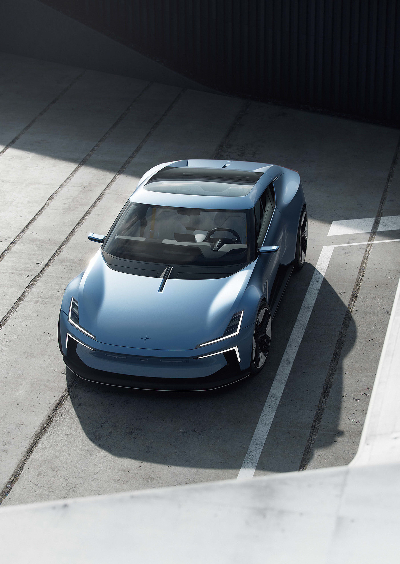 polestar，Sports car，Electric，Automobile design，blue，