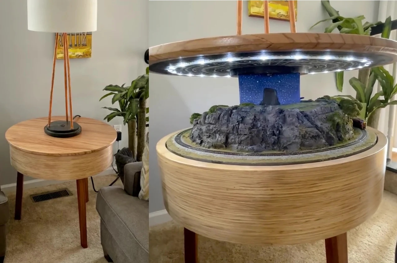 Side table，ornament，train，Hidden，