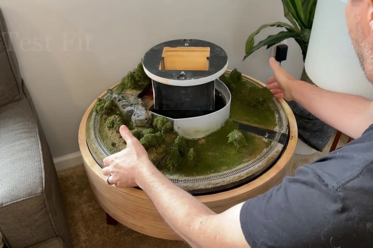 Side table，ornament，train，Hidden，