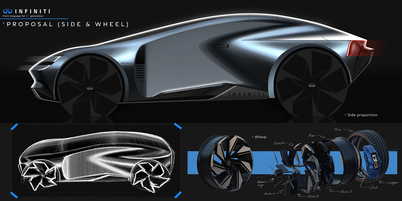 INFINITI VEVEL，automobile，vehicle，Hand drawn，