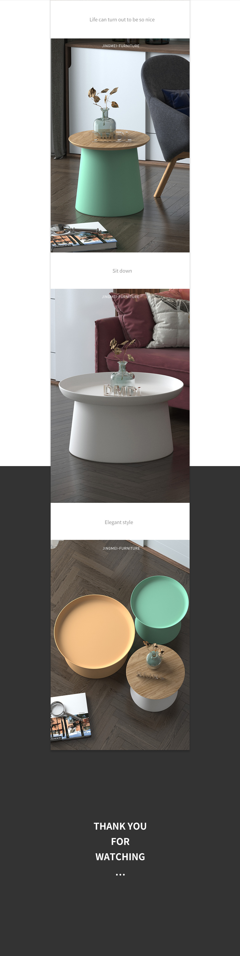 Detail page，tea table，Plastic tea table，online retailers，3D rendering，