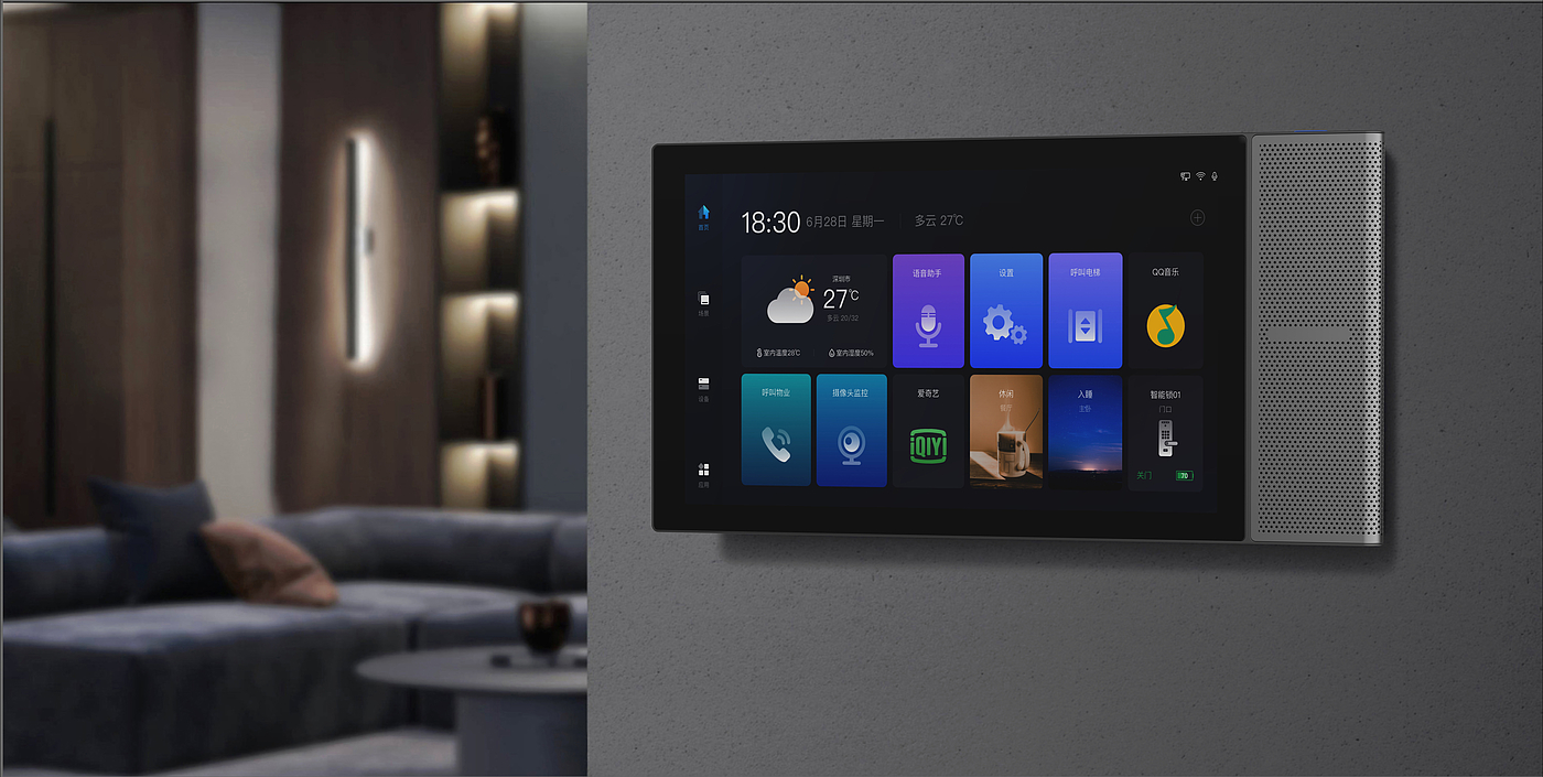 Smart home，Security，Electronics，Touch screen，loudspeaker box，