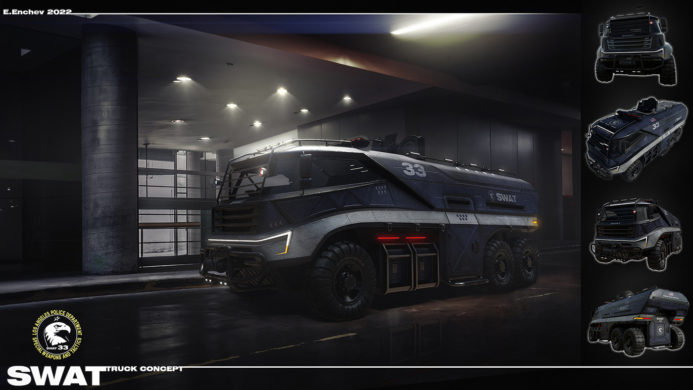truck，armor，SWAT，industrial design，