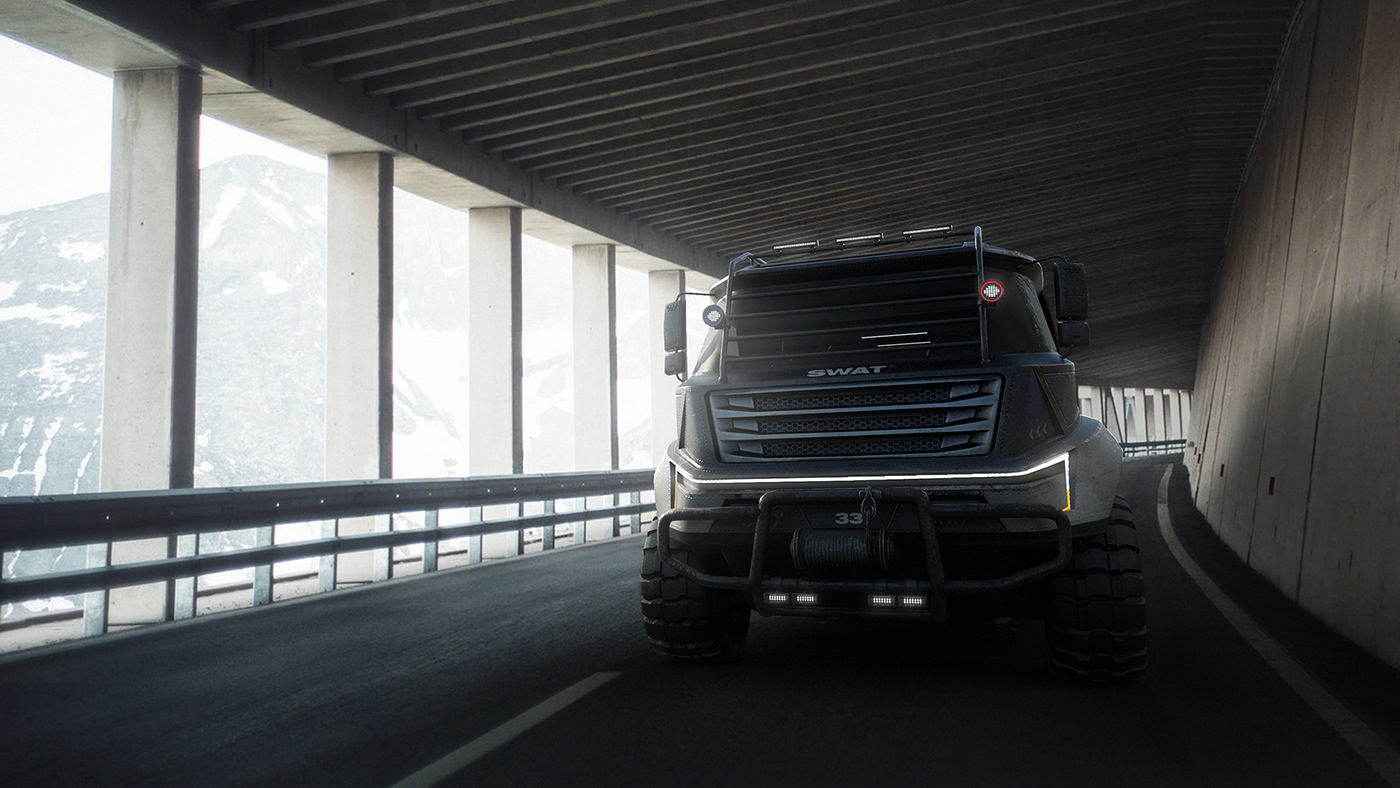 truck，armor，SWAT，industrial design，