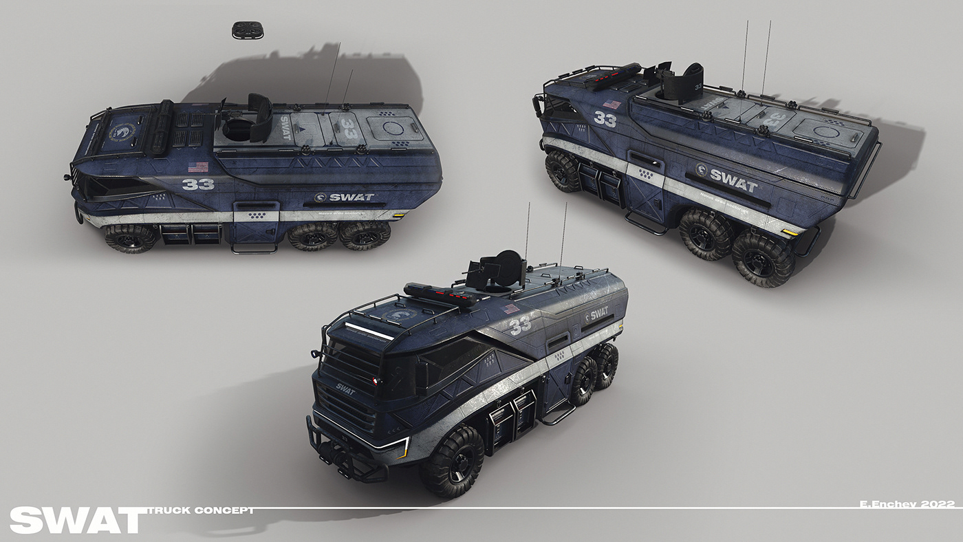 truck，armor，SWAT，industrial design，