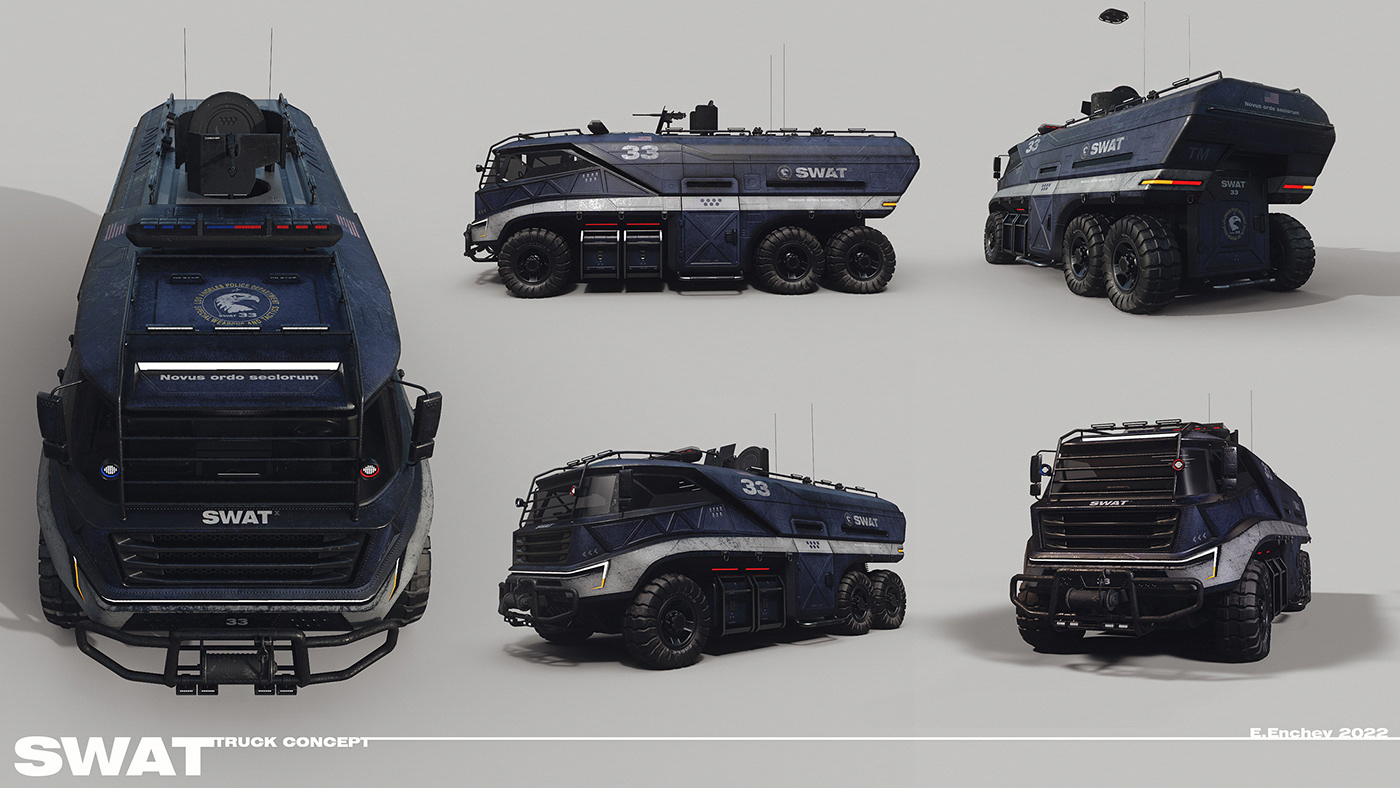 truck，armor，SWAT，industrial design，