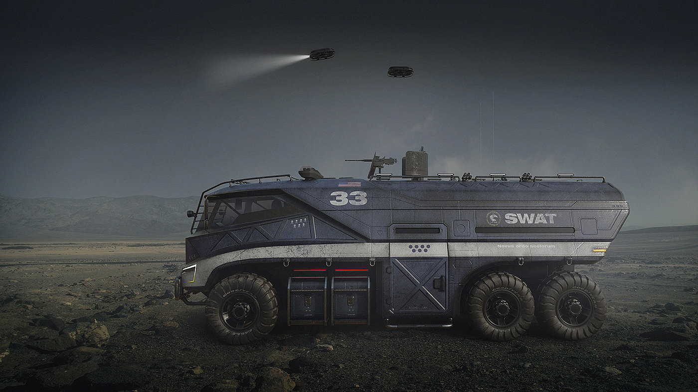 truck，armor，SWAT，industrial design，