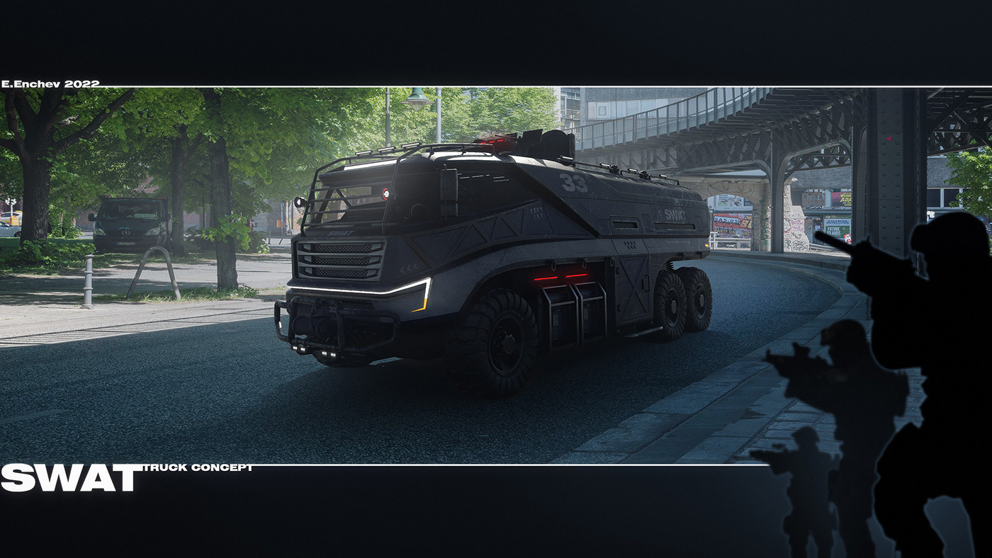 truck，armor，SWAT，industrial design，