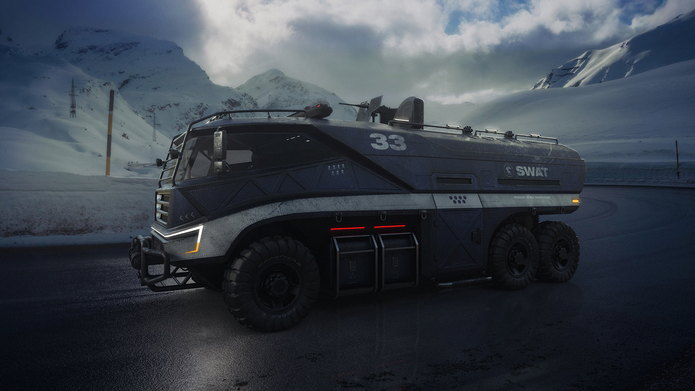 truck，armor，SWAT，industrial design，