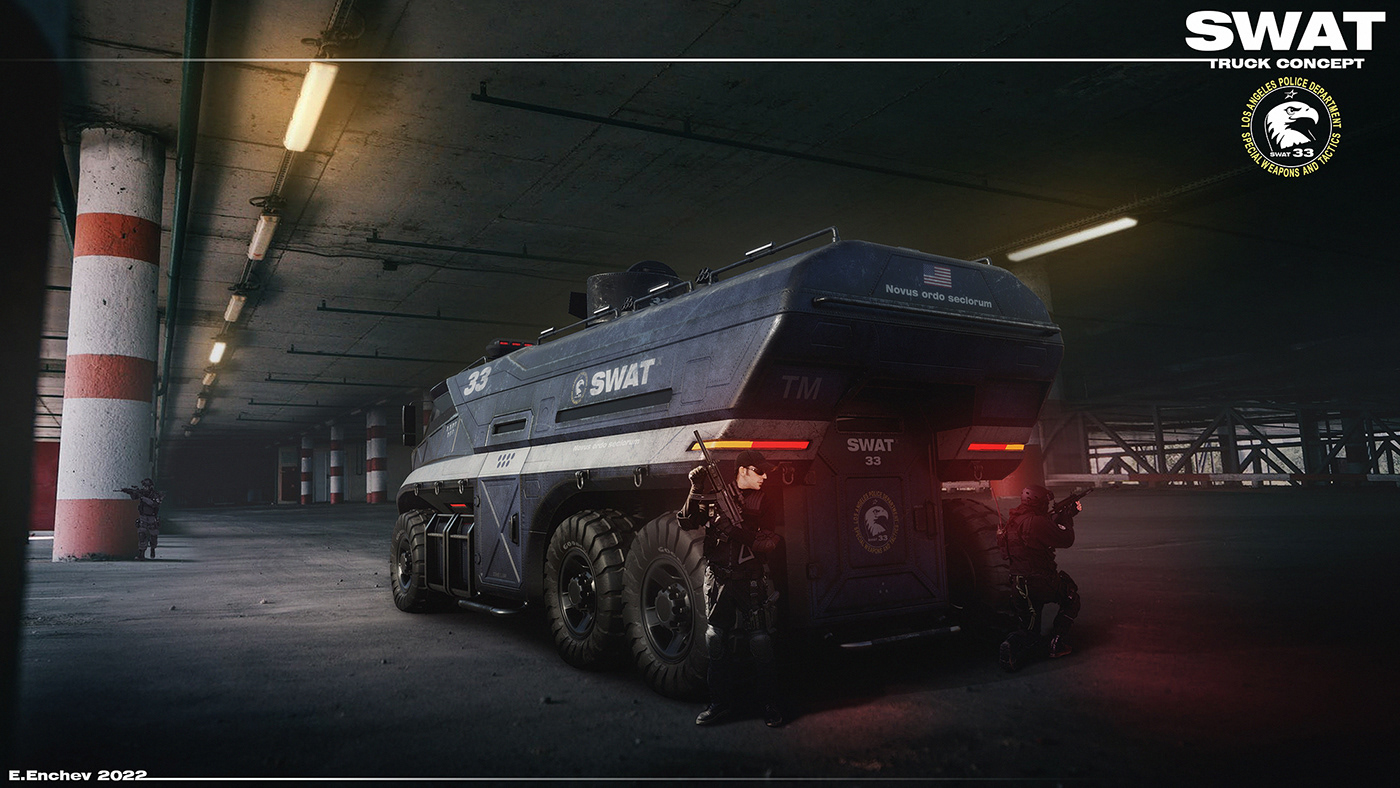 truck，armor，SWAT，industrial design，