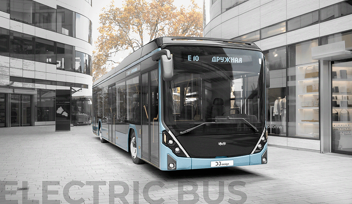 bus，industrial design，traffic，Electric bus，