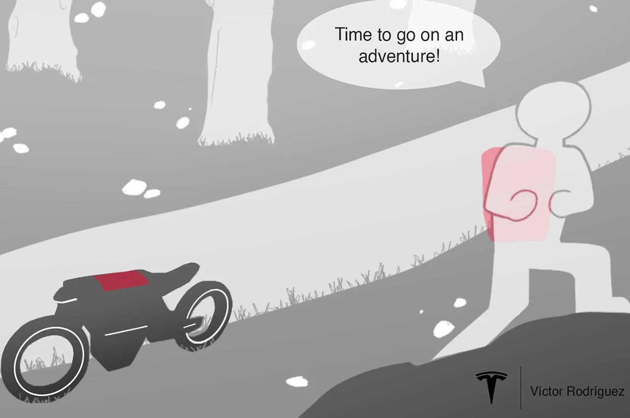 Bicycle，Tesla，Type m，industrial design，Electric motorcycle，