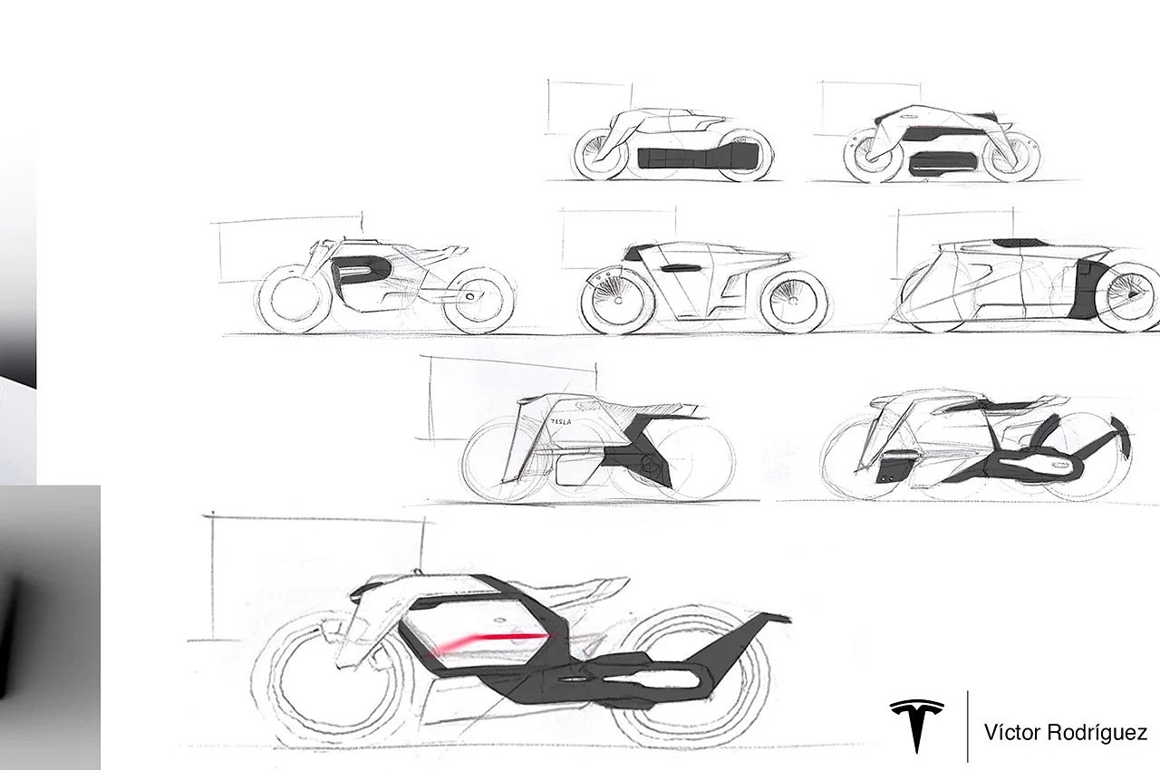 自行车，特斯拉，M 型，工业设计，电动摩托车，