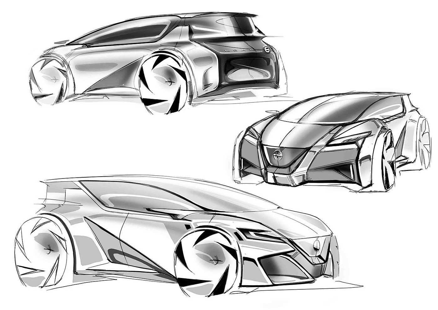 Hand drawn car，PS hand drawn，concept，industrial design，Cool，