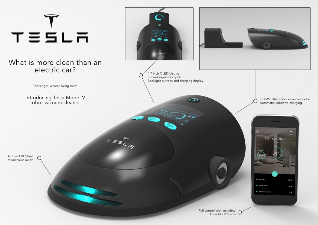 concept，Tesla vacuum，Tesla，Vacuum robot，Vacuum cleaner，