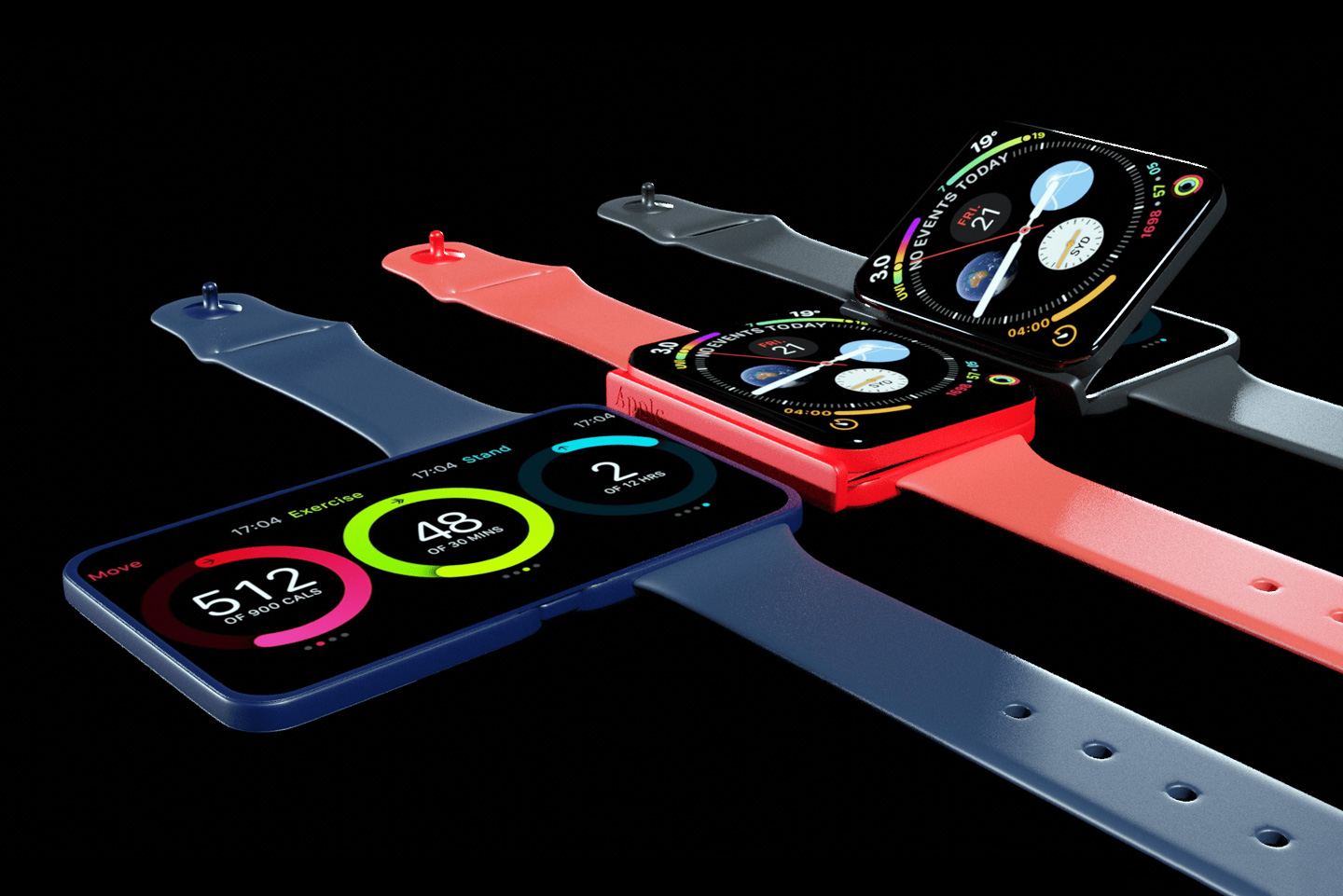 Apple Watch Series X，Foldable watch，intelligence，Digital，conceptual design，Apple smart Watch，