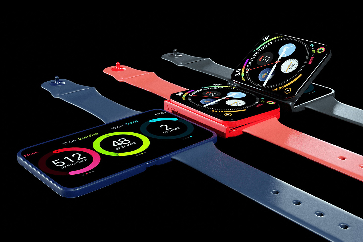 Apple Watch Series X，可折叠手表，智能，数码，概念设计，苹果智能手表，