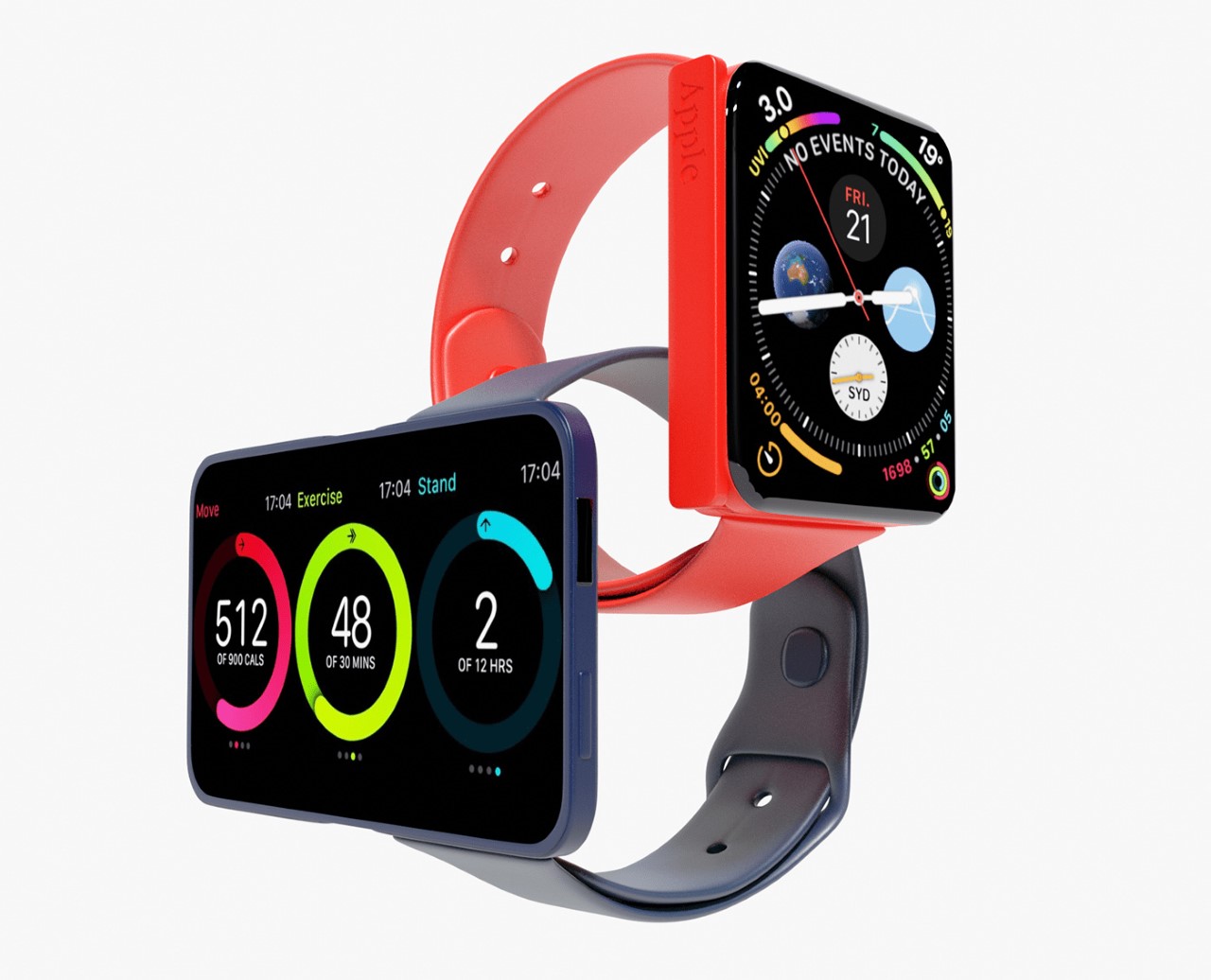 Apple Watch Series X，Foldable watch，intelligence，Digital，conceptual design，Apple smart Watch，