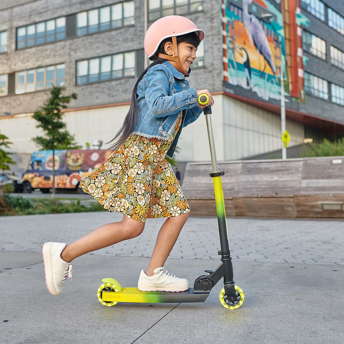 Colorful light scooter，