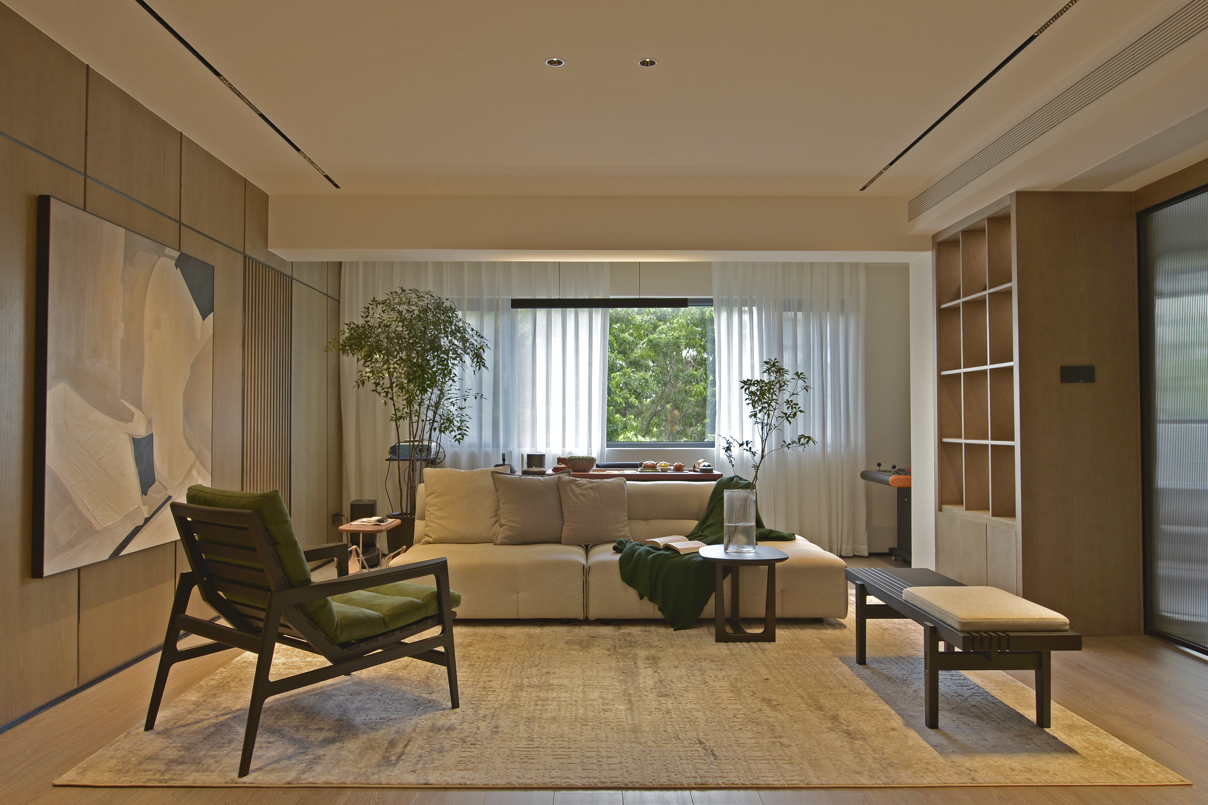 Modern; Plain and elegant; Living room; Dining room; Kitchen; Tea making area，