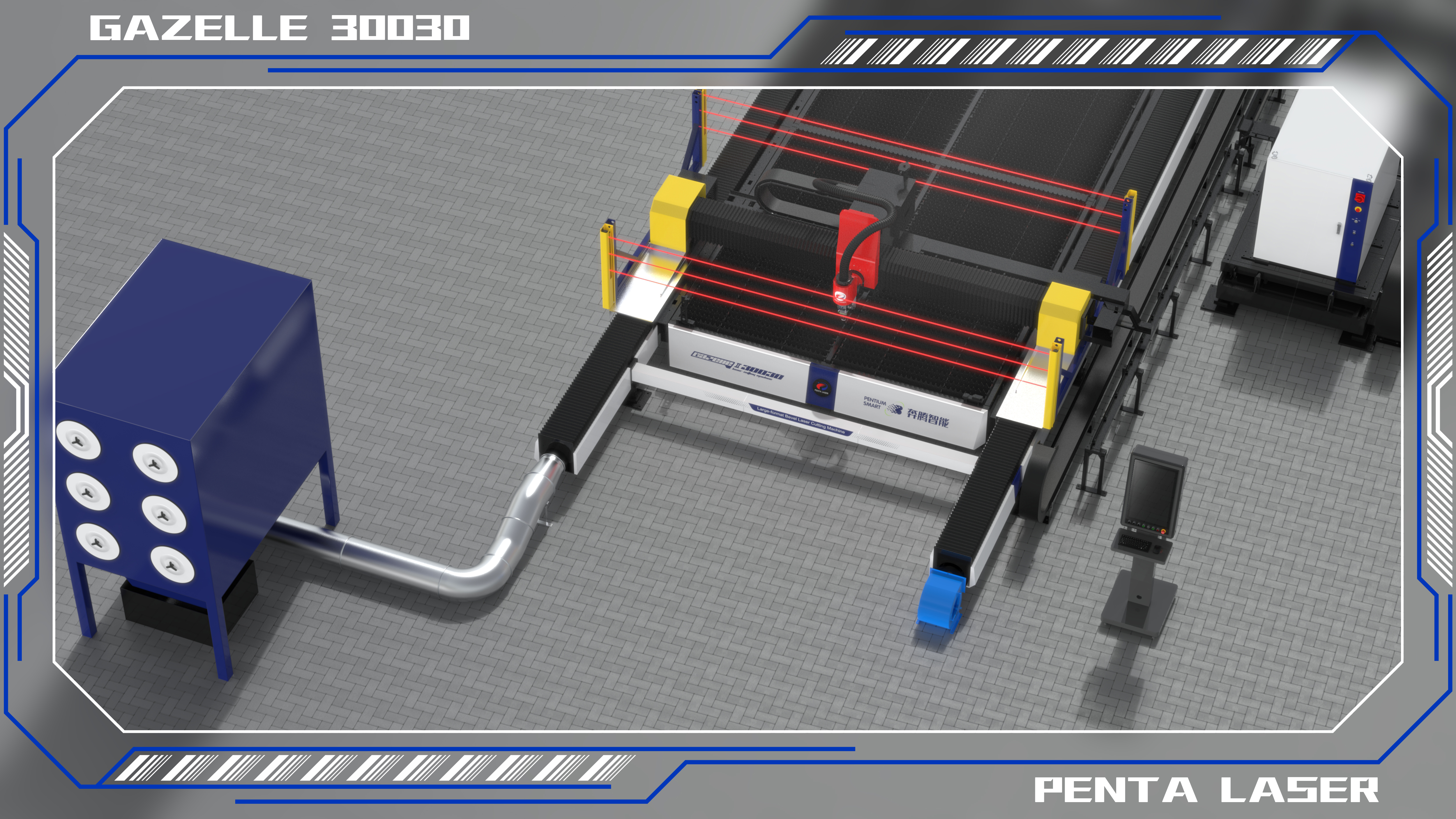 Gazelle 30030 ground rail groove laser cutting machine，
