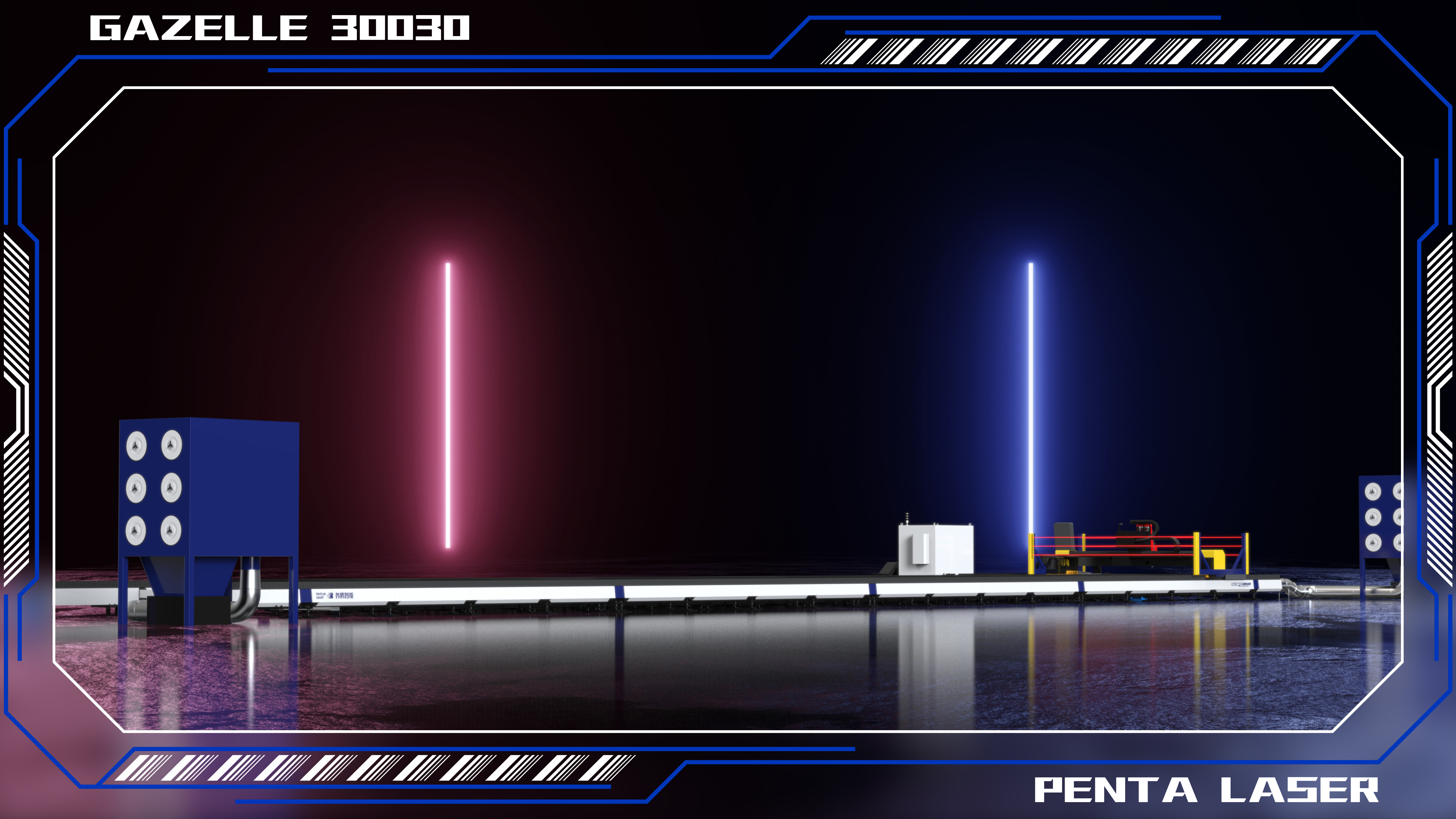 Gazelle 30030 ground rail groove laser cutting machine，