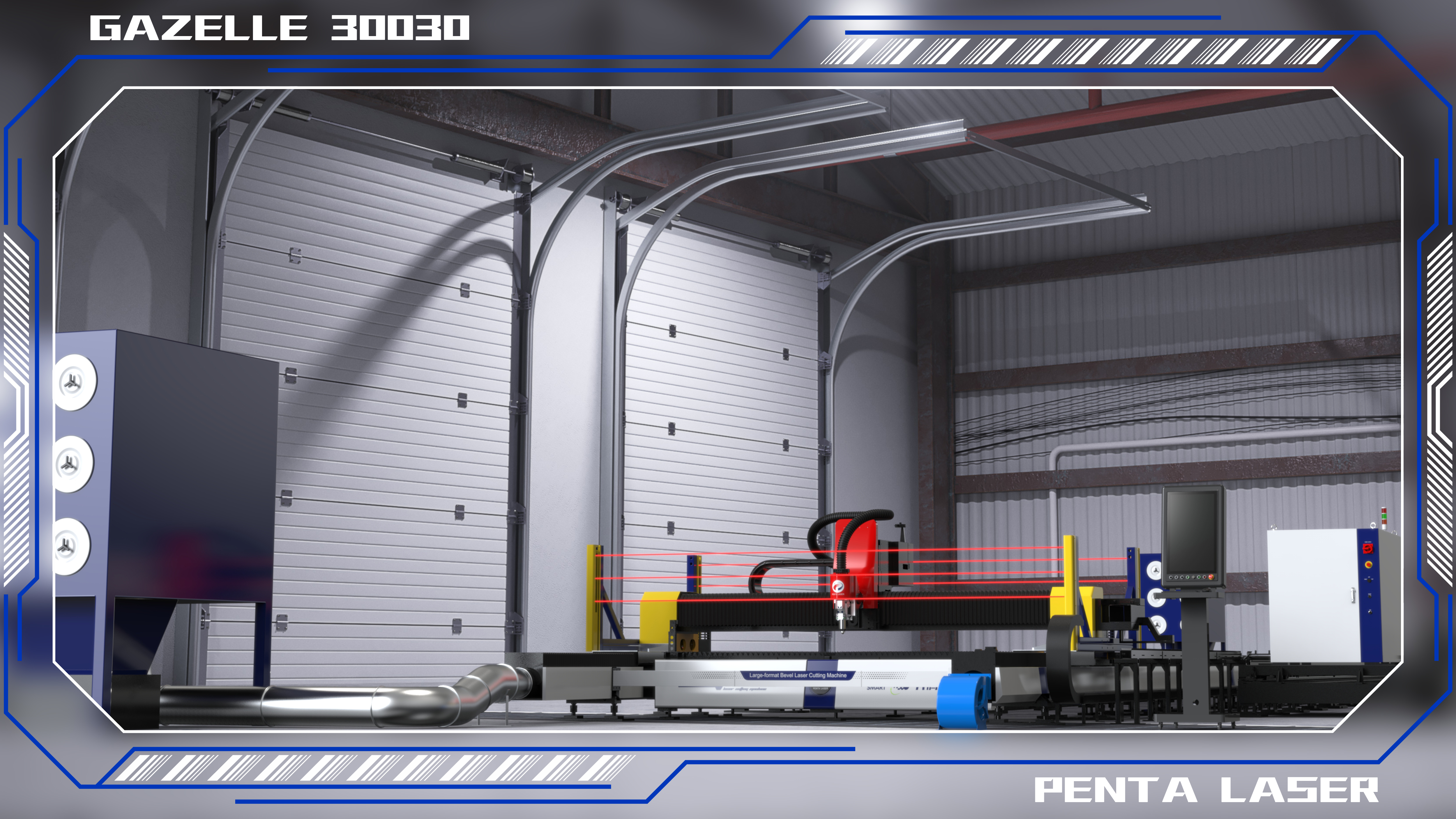 Gazelle 30030 ground rail groove laser cutting machine，