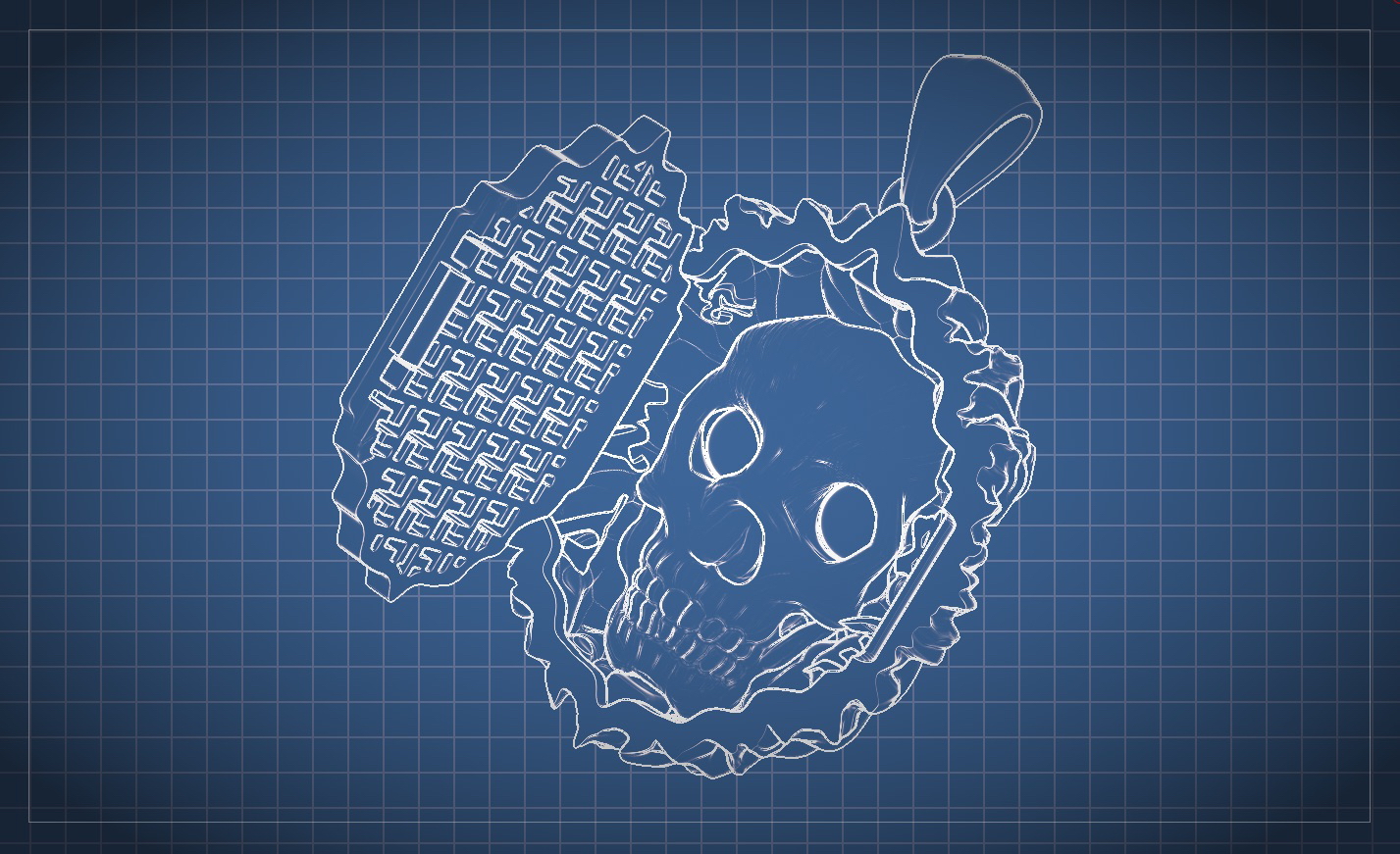 name of a fictitious monkey with supernatural powers，carving，human skeleton，Zbrush，jewelry，Pendant，Jewellery，