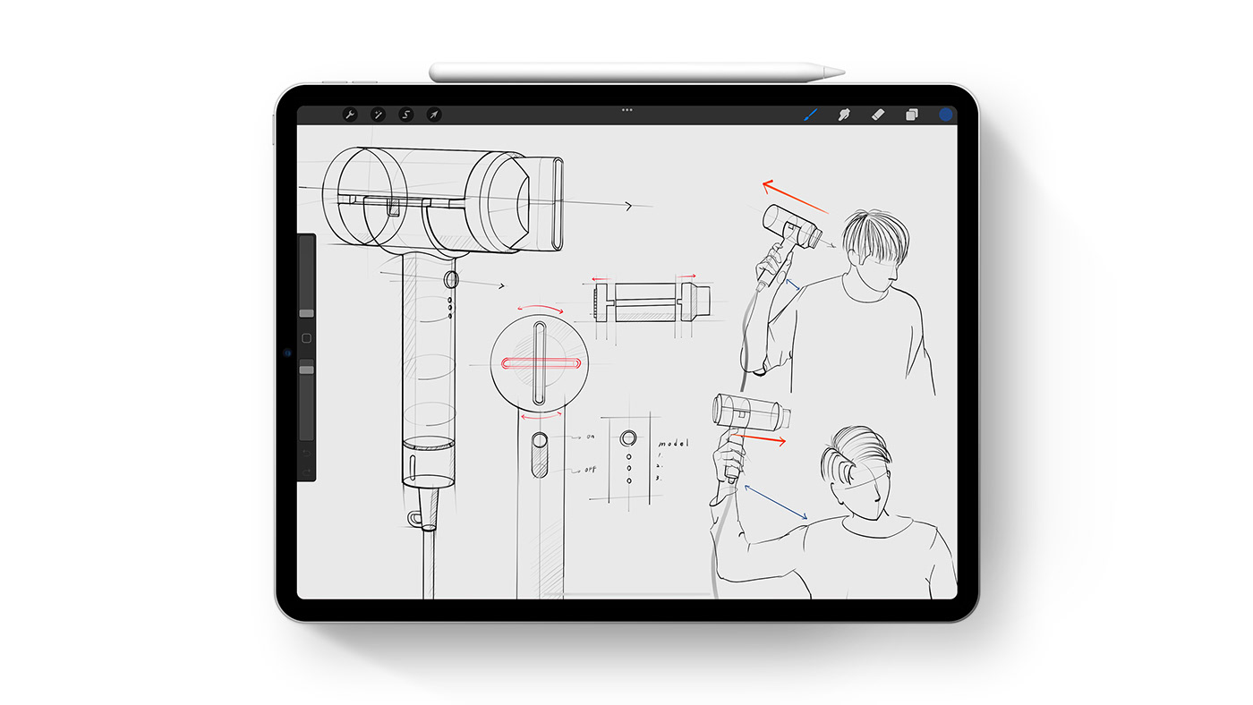 hair drier，Household appliances，industrial design，conceptual design，product design，