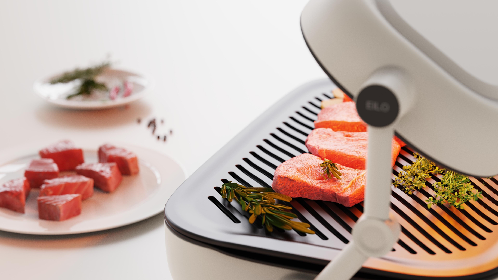 product design，industrial design，sample reels，Keyshot rendering，Barbecue machine，Kitchen supplies，