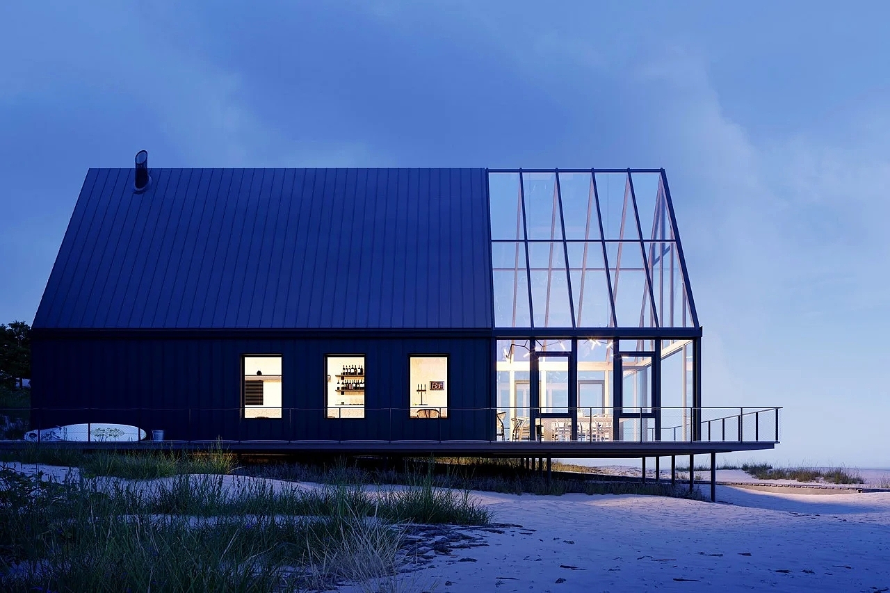 Beach hut，transparent，Architecture，