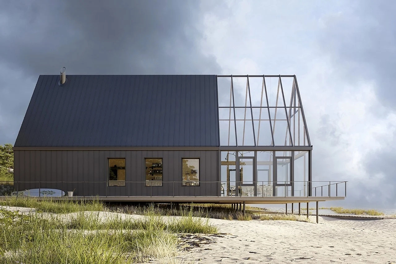 Beach hut，transparent，Architecture，