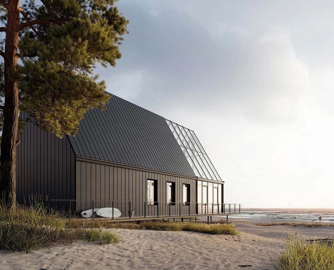 Beach hut，transparent，Architecture，