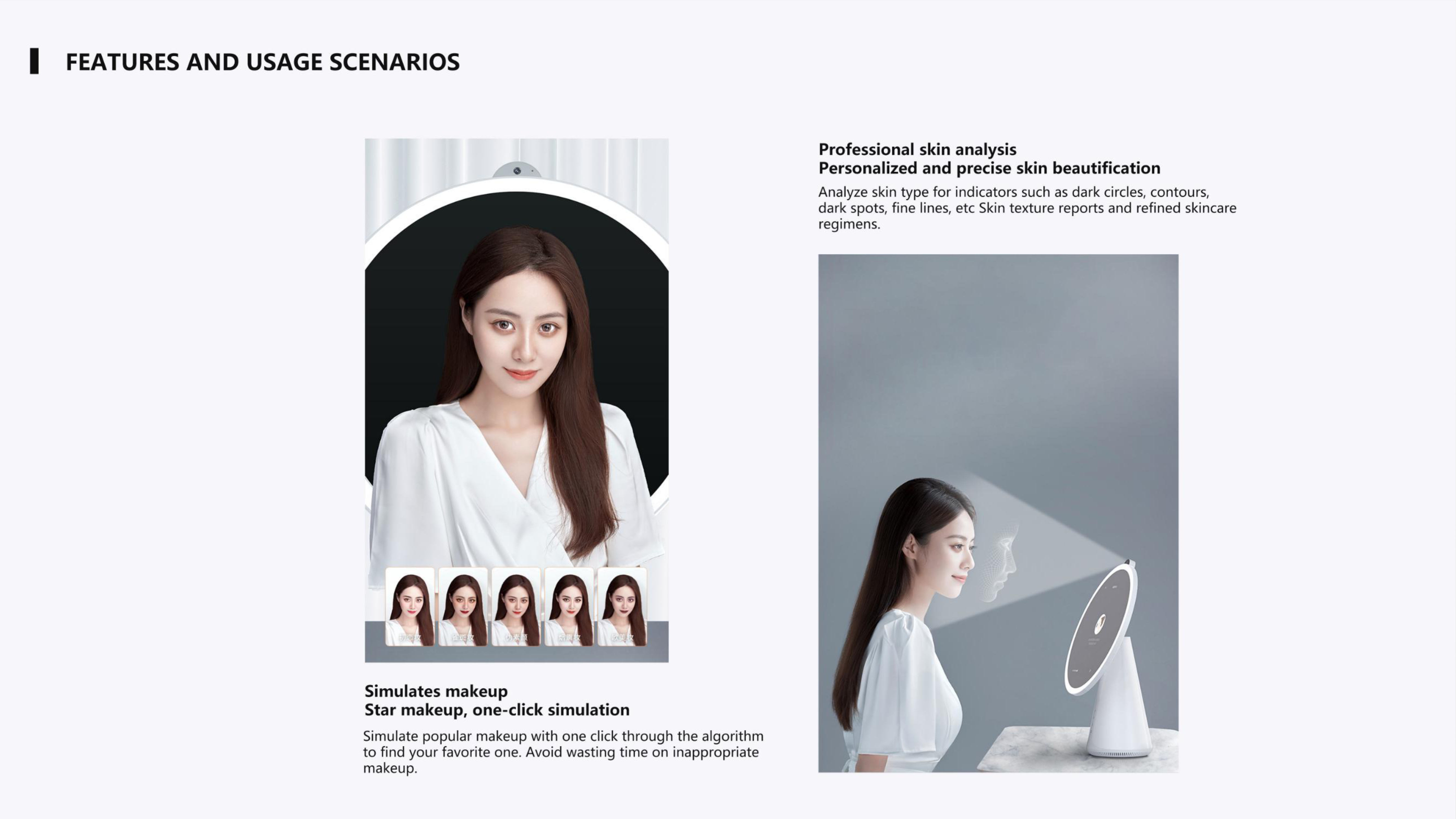 Make up，mirror，cosmetology，Mirror display，intelligence，