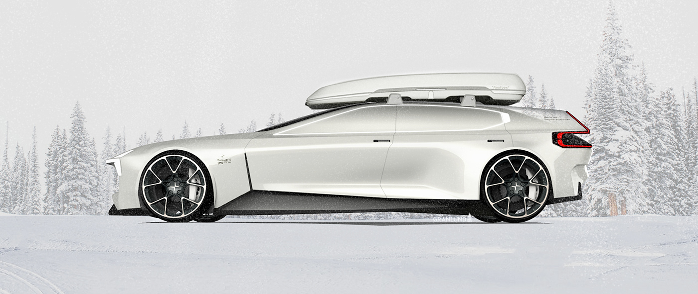 automobile，vehicle，Hand drawn，Polestar 5，