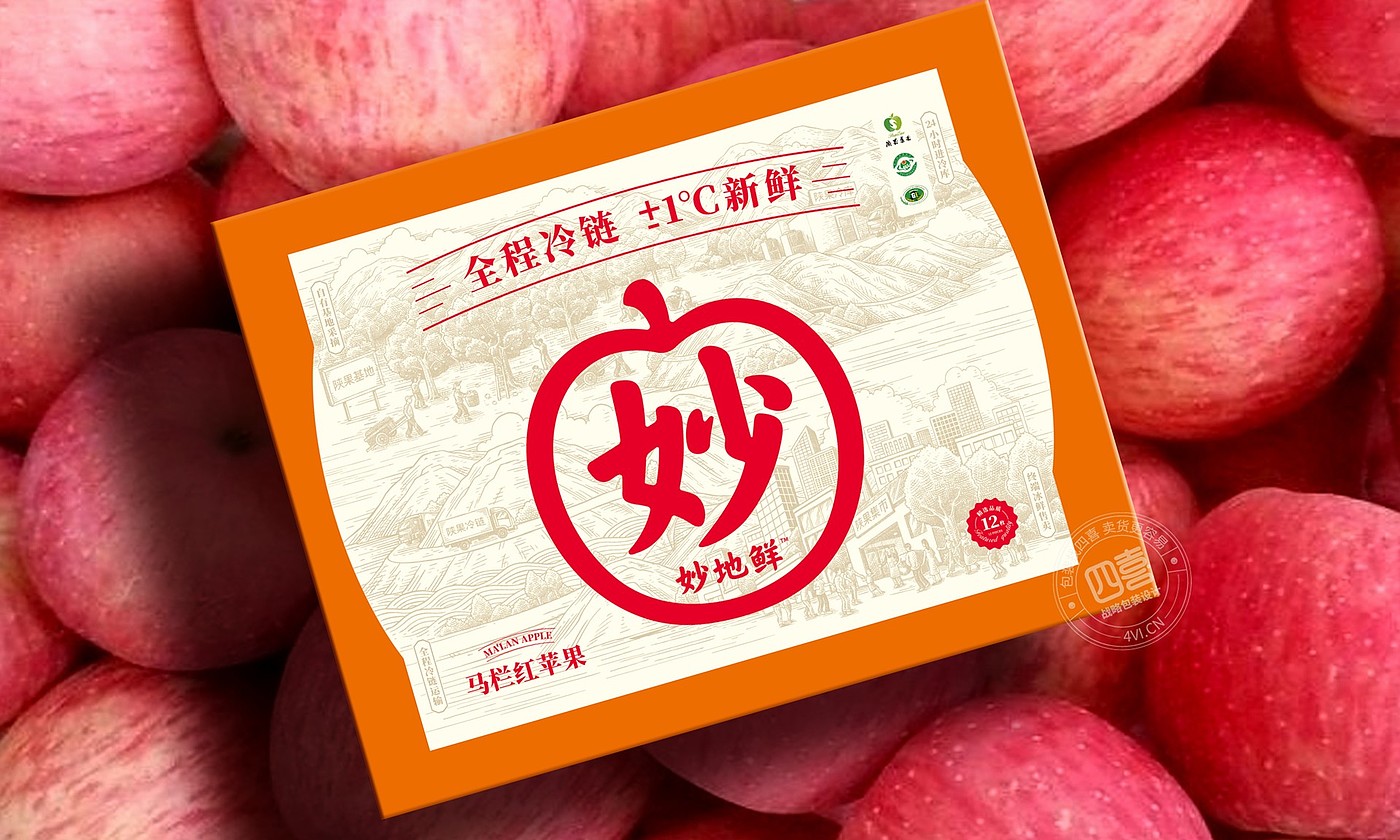 brand，plan，originality，Fruit packaging，Apple，