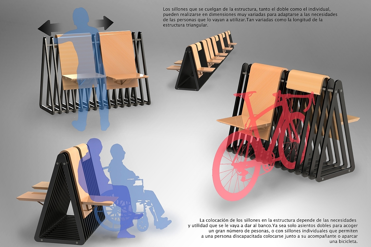 模块化，长凳，自行车，工业设计，设计，design，