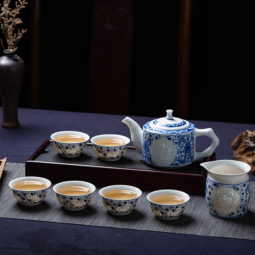 Jingdezhen tea set，Ceramic tea set，Jingdezhen，ceramics，tea set，suit，Gift box，gift，