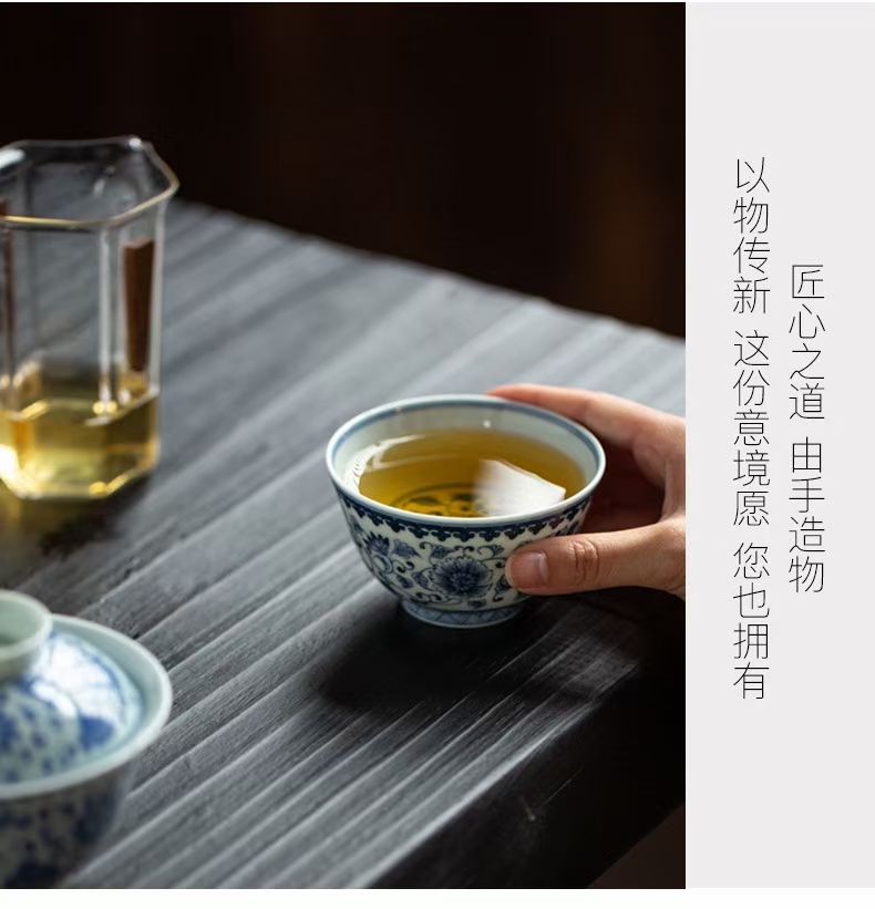 Jingdezhen blue and white ceramic tea set，