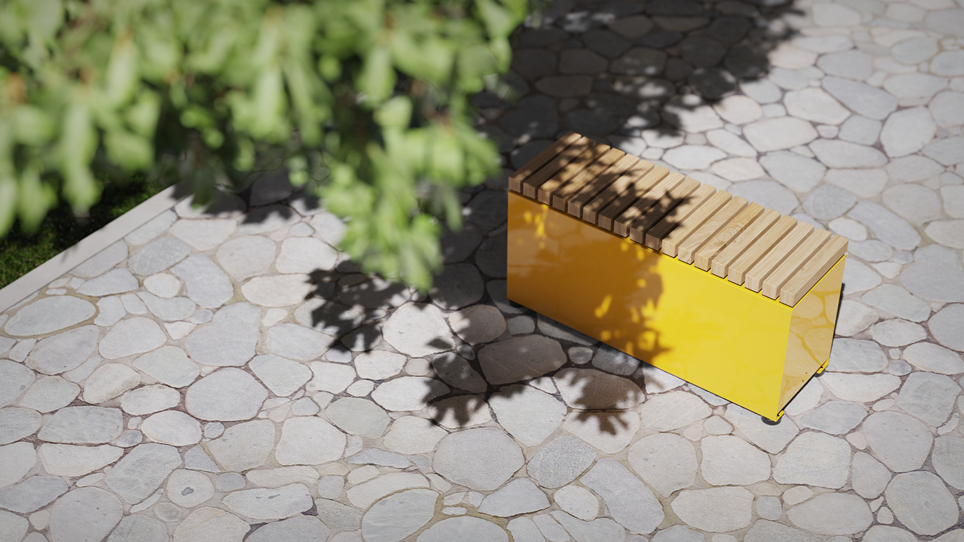 Felix Monza，outdoor，bench，Flowerpot，Steel，Outdoor chair，Public seat，