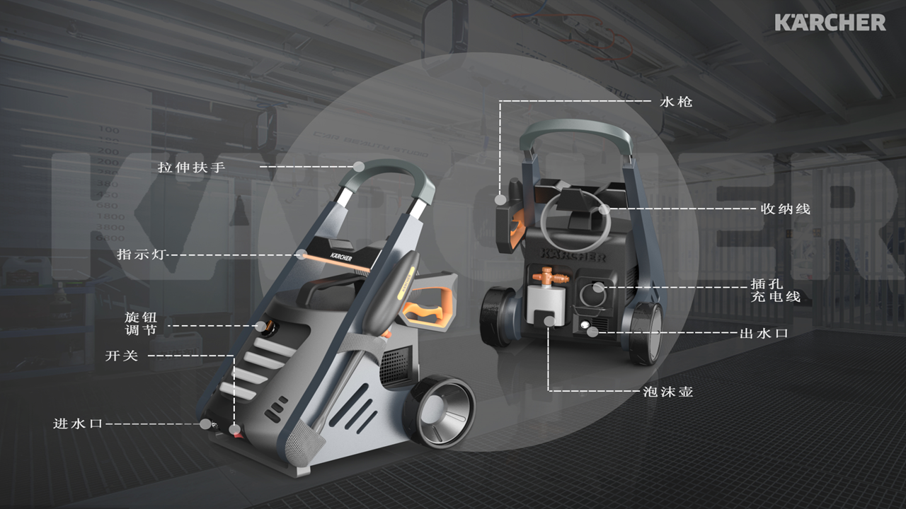 industrial design，product design，Mobile car washer，