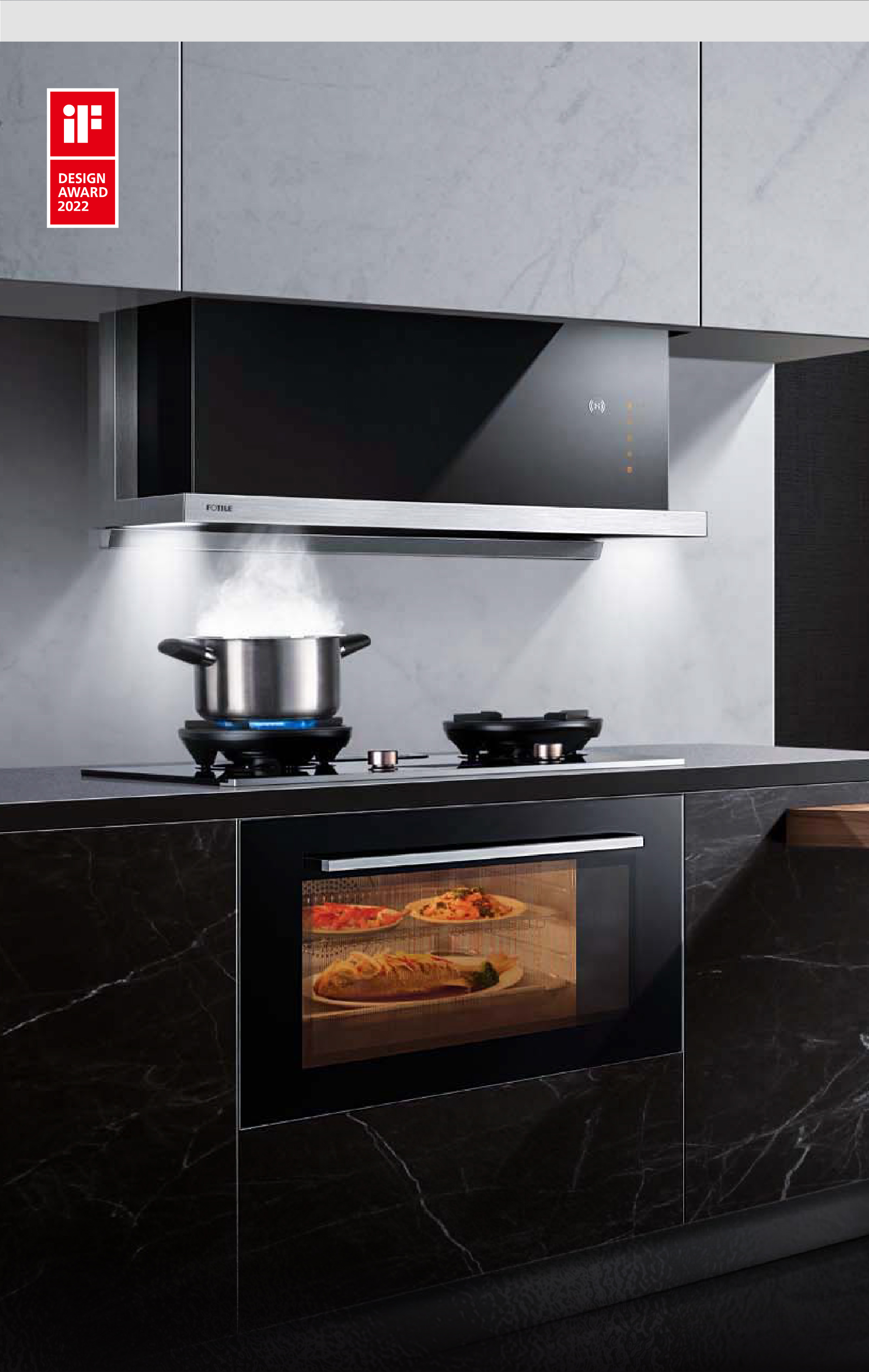 Red design，product design，Fotile ，Lampblack machine，Cooking stove，